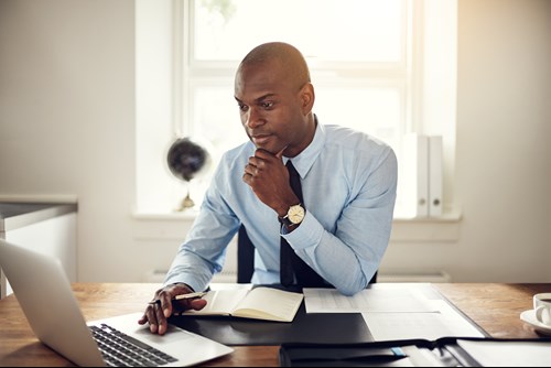 business man on laptop