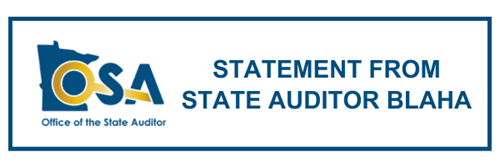 Statement from State Auditor Julie Blaha